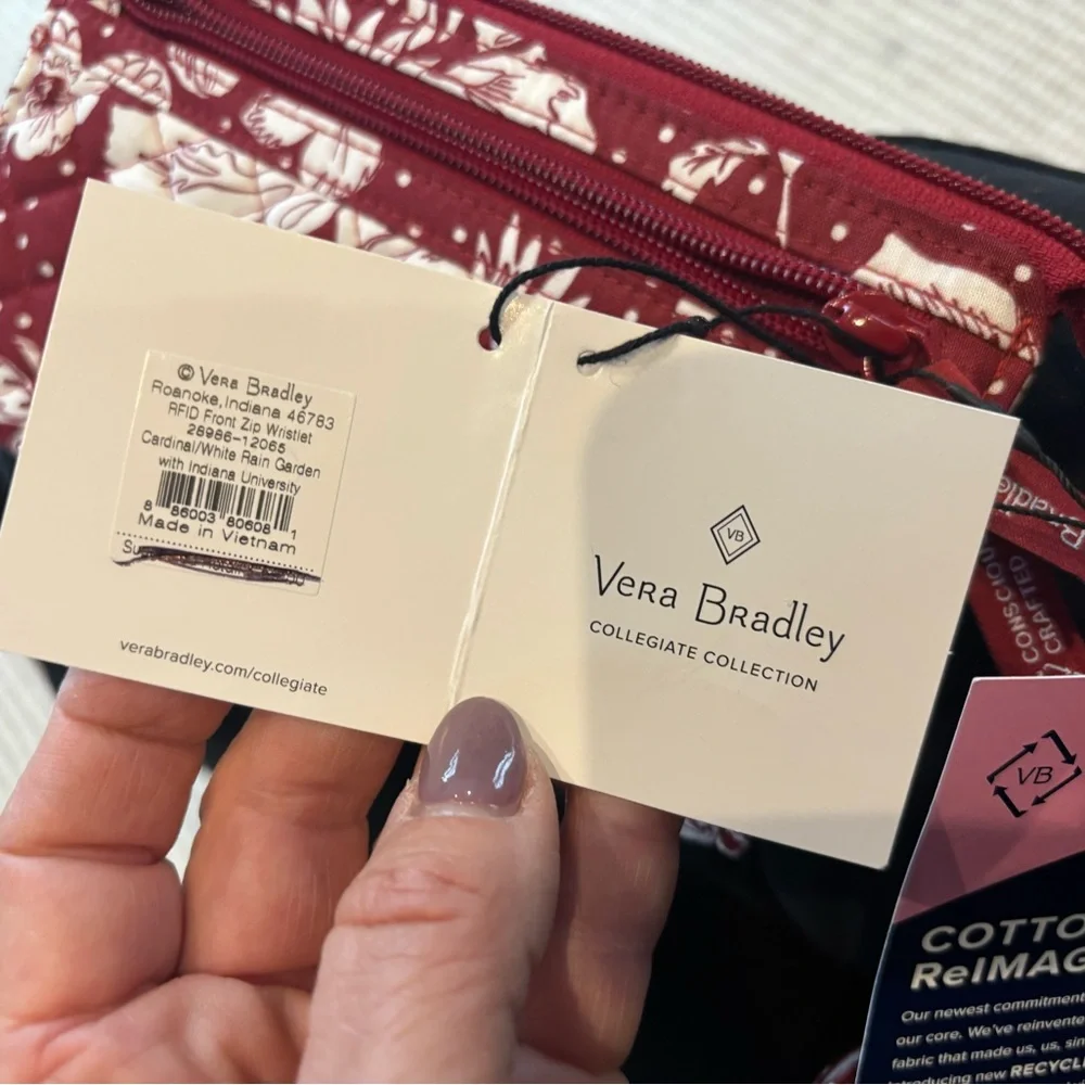 Vera Bradley Burgundy and White Clutch Indiana University - Picture 6 of 8